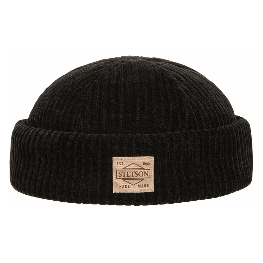 Corduroy Jersey Docker Hat - Black