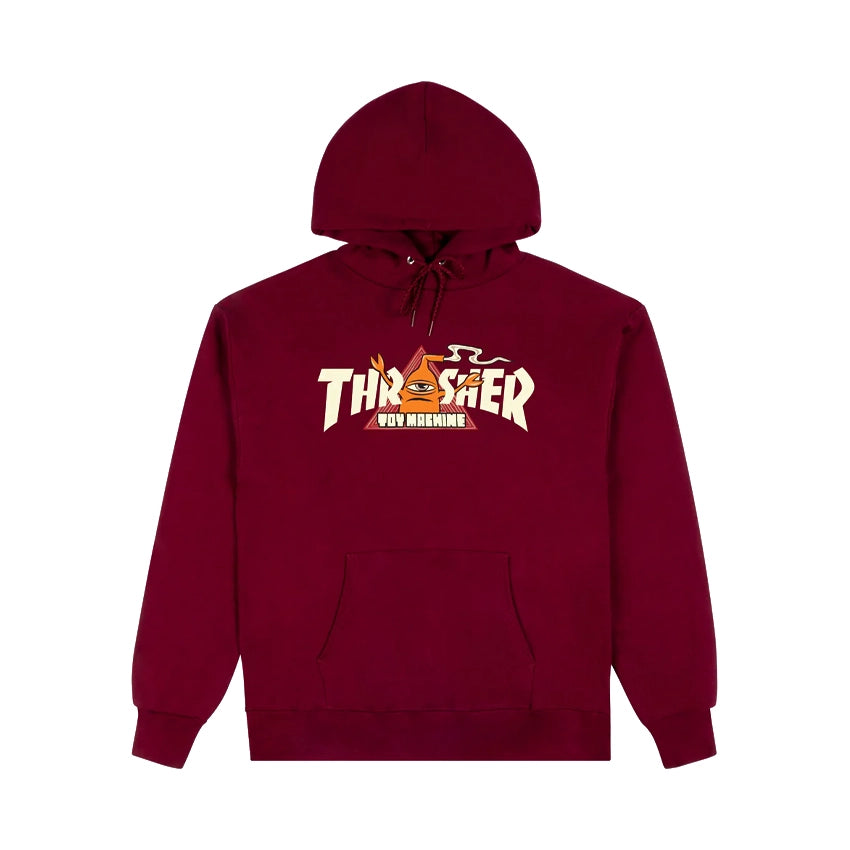 X Toy Machine Vortex Hooded Sweat - Maroon