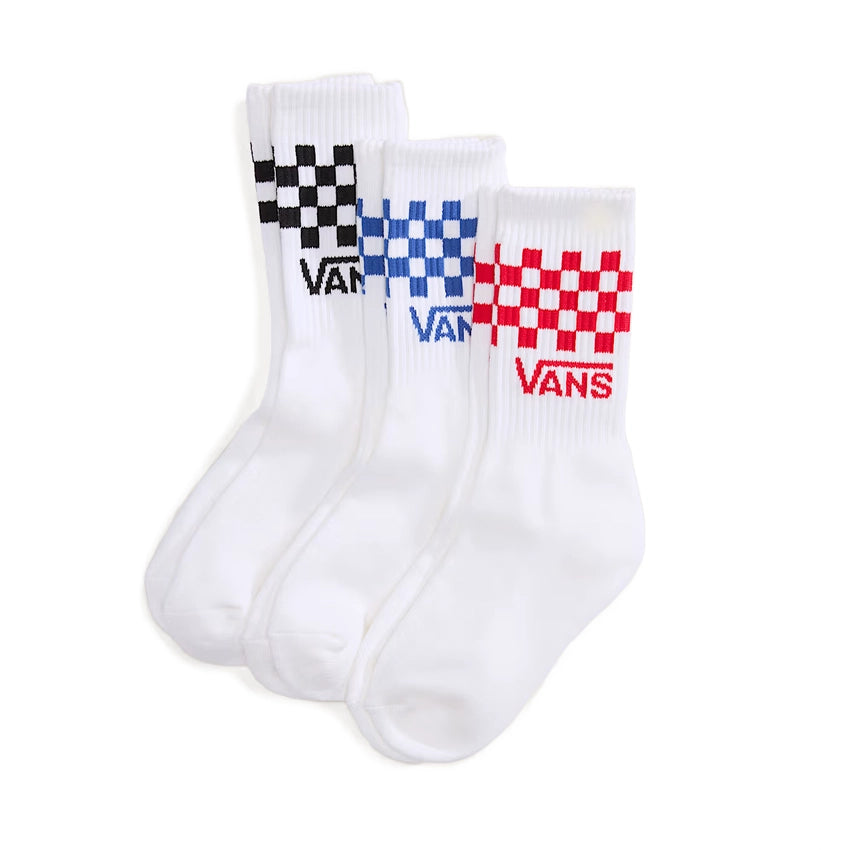 Kids Classic Check Crew Sokken (3-pack) - White