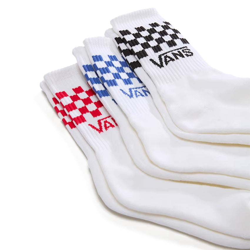 Kids Classic Check Crew Sokken (3-pack) - White
