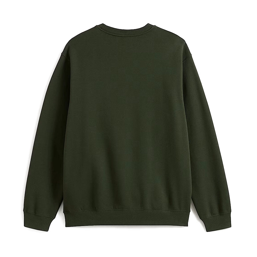Left Chest II Loose Crew Sweater - Dried Kelp