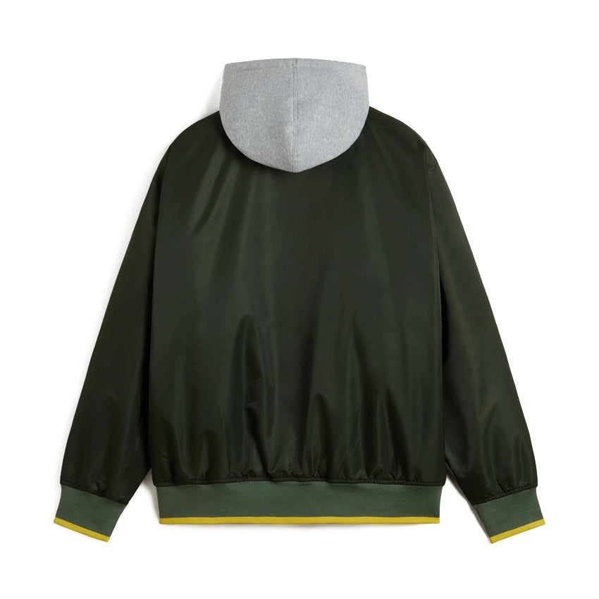 Scripted Vans Hooded Baseball Jacket - Dried Kelp