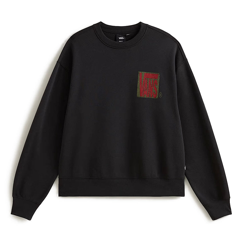 Stretch Stack Crackle Crew Sweater - Black