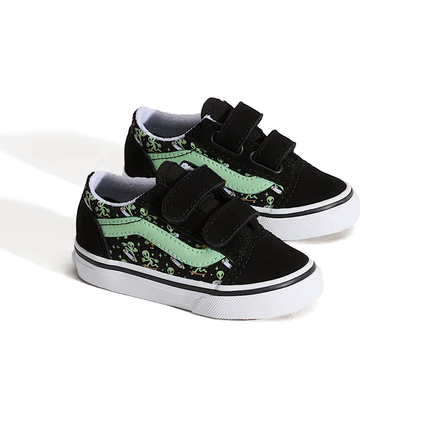 Toddler Old Skool V Schoenen - GLOW Black/Green