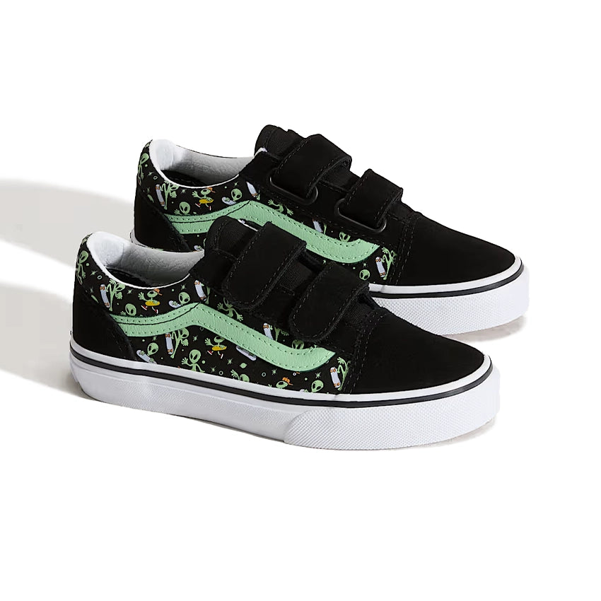 Youth Old Skool V Schoenen - GLOW Black/Green