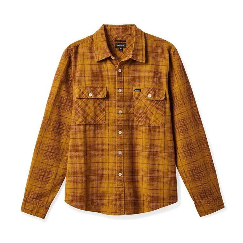 Bowery Summer Weight L/S Woven - Mustard/Brown/Red