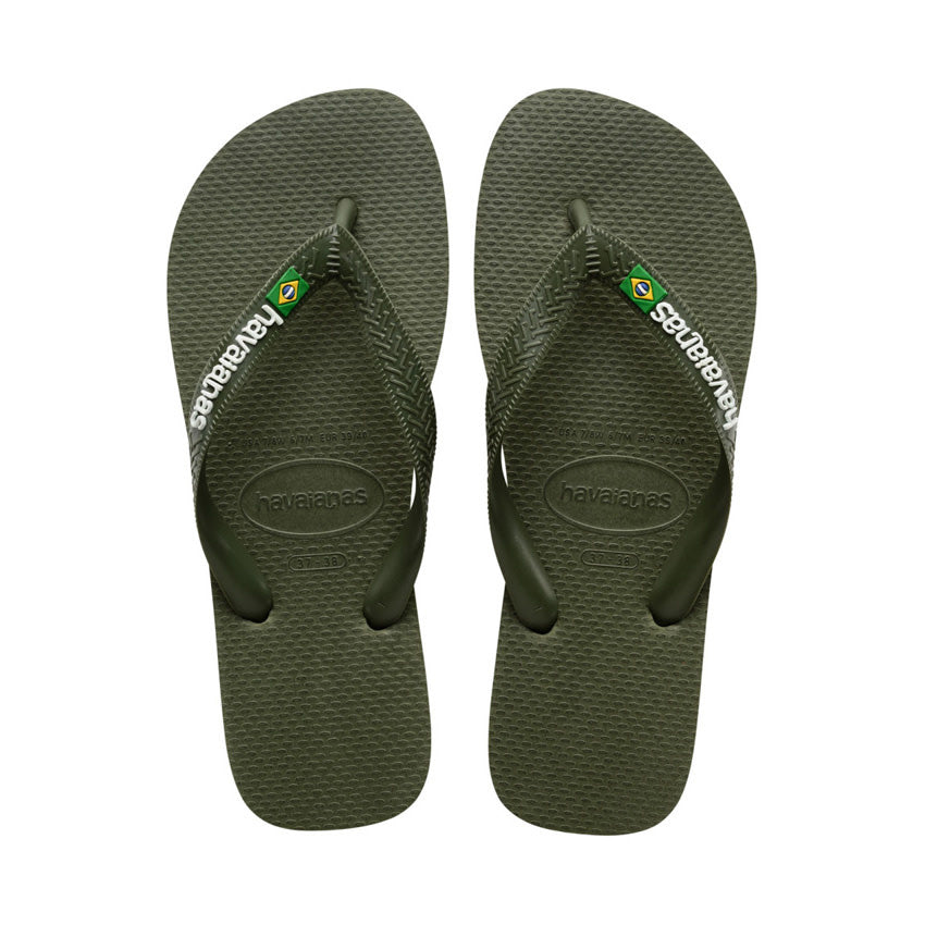 Brasil Logo Slippers - Green/Green