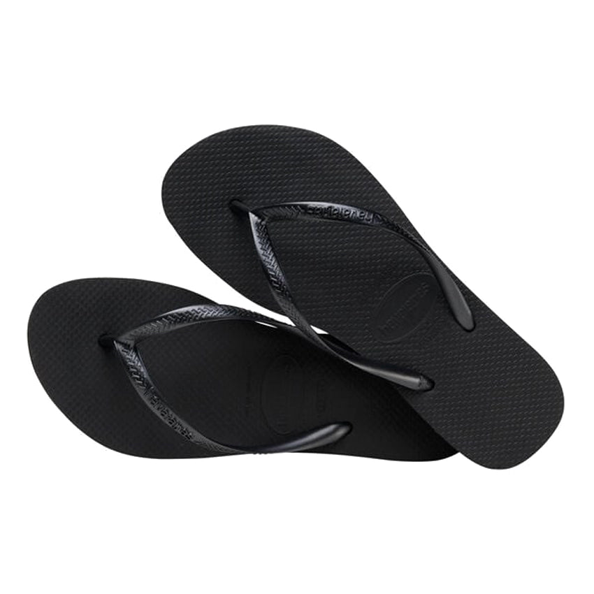 Slim Flatform Slippers - Black