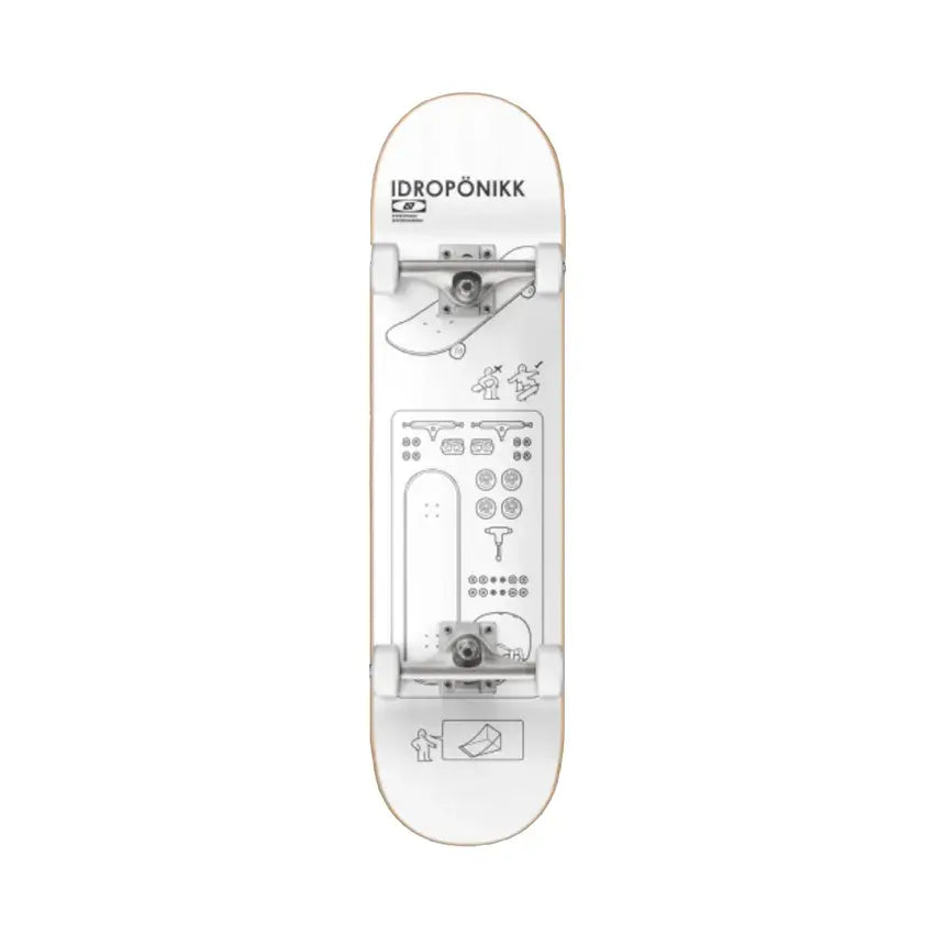 Ikea Co 8.0 inch Skateboard Complete - White 