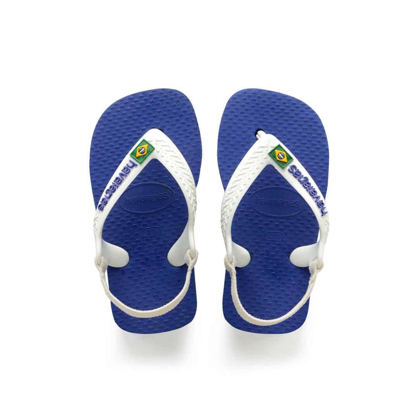 Baby Brasil Logo Slippers - Marine Blue