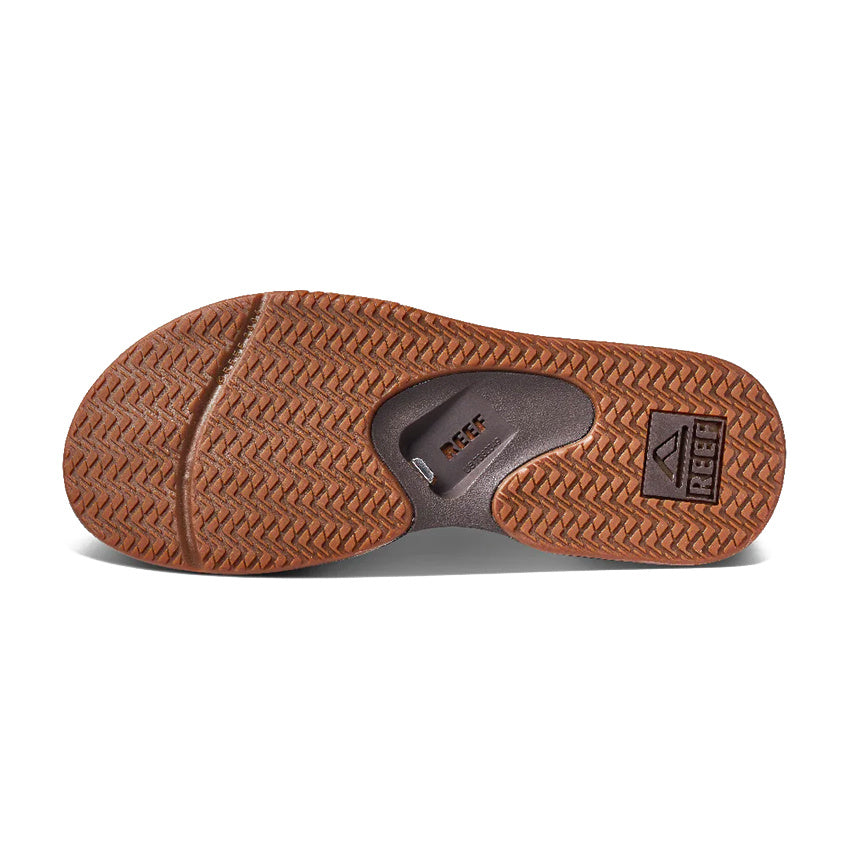 Leather Fanning Slippers - Dark Brown