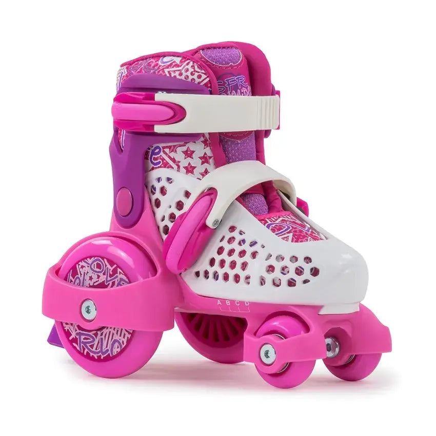 Stomper Adjustable Quad Skates - Pink/White