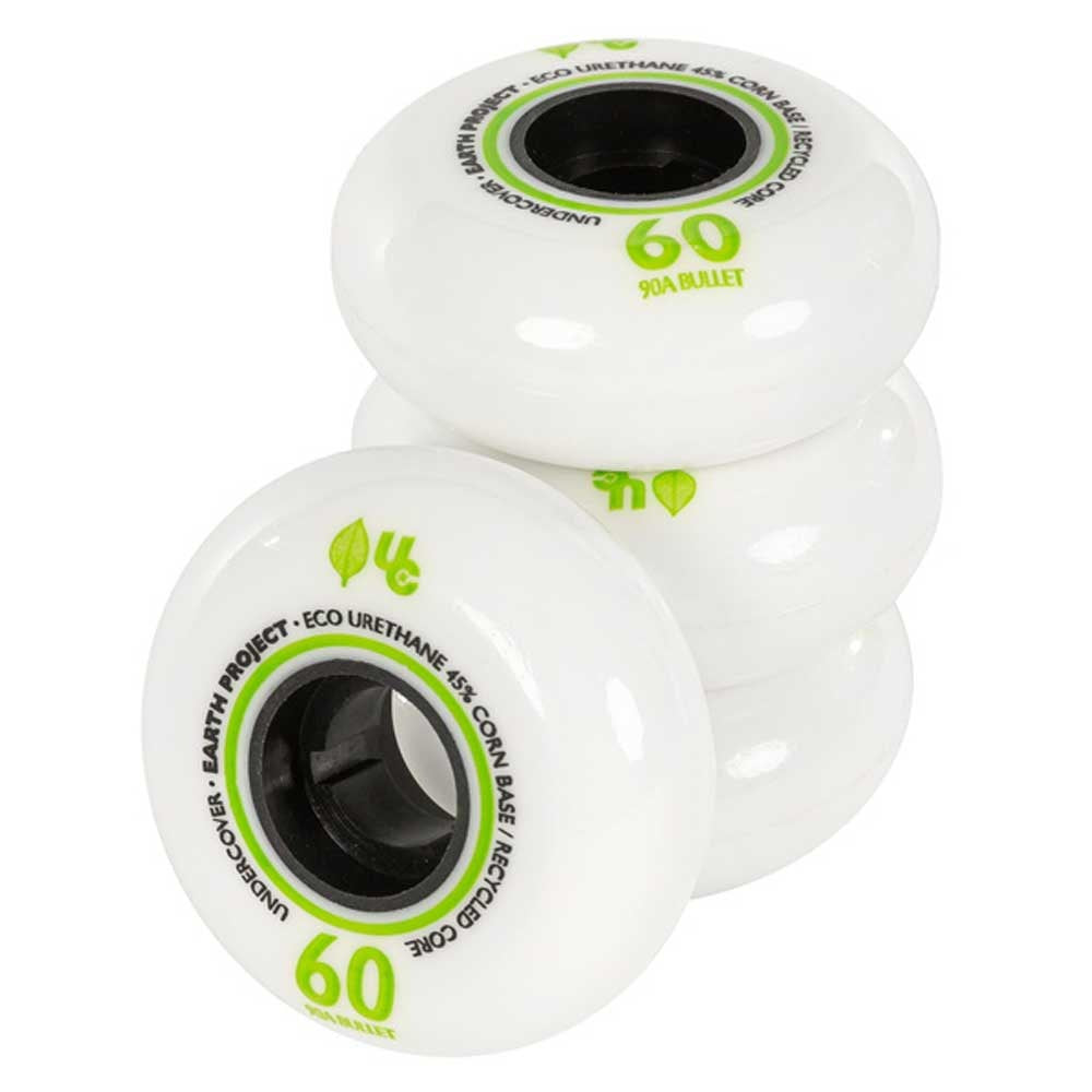 Earth 60mm Wielen (4-pack) - White/Lime Green