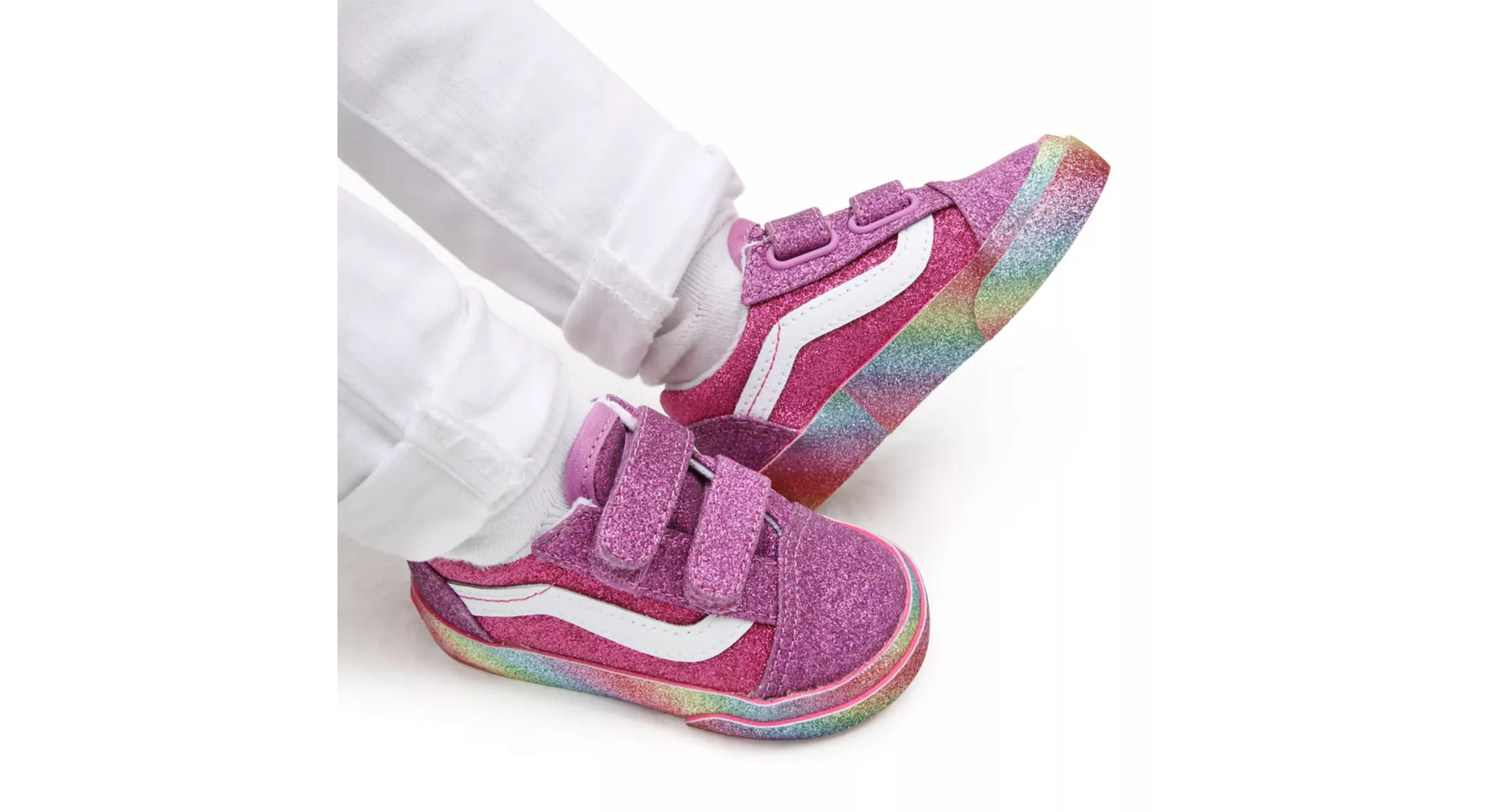 Toddler Old Skool V - Glitter Rainglow Pink/Multi